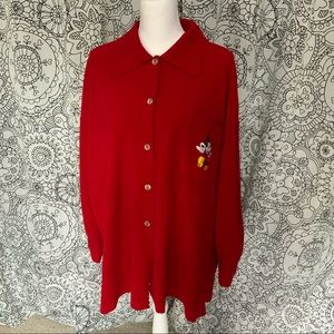 Disney Red Mickey Mouse Embroidered Fleece